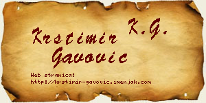 Krstimir Gavović vizit kartica